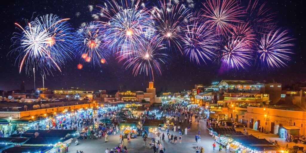 Colorful morocco tourist spots and attractions travel and tourism banner (12)