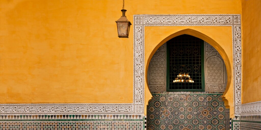 Colorful morocco tourist spots and attractions travel and tourism banner (19)