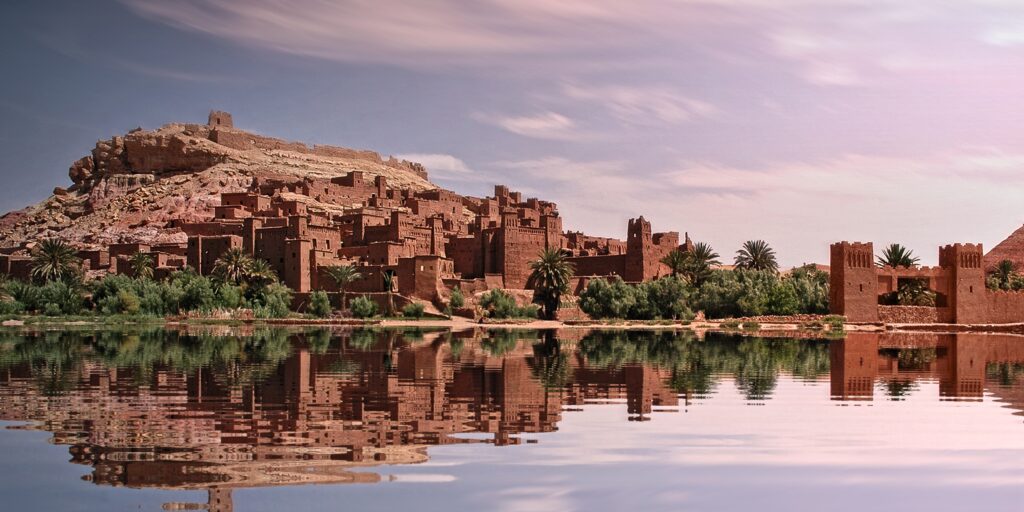 Colorful morocco tourist spots and attractions travel and tourism banner (14)