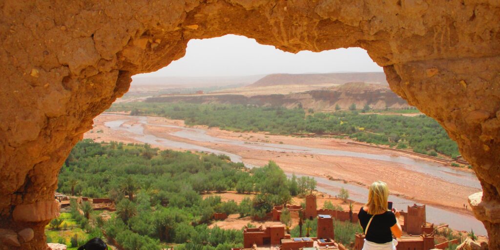 Colorful morocco tourist spots and attractions travel and tourism banner (22)