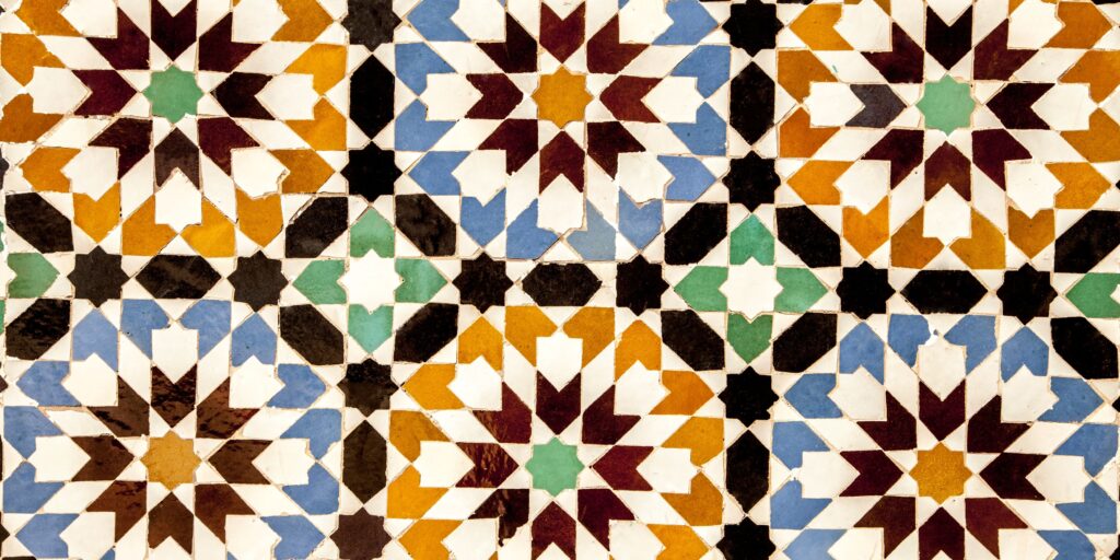 Colorful morocco tourist spots and attractions travel and tourism banner (38)