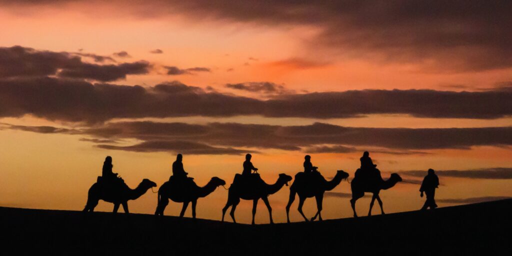 Colorful morocco tourist spots and attractions travel and tourism banner (8)