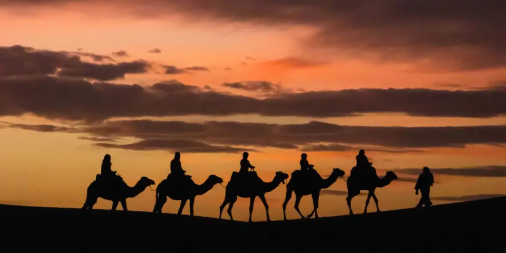 Colorful morocco tourist spots and attractions travel and tourism banner (8)